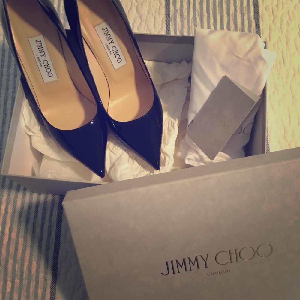 Jimmy chop patent leat black